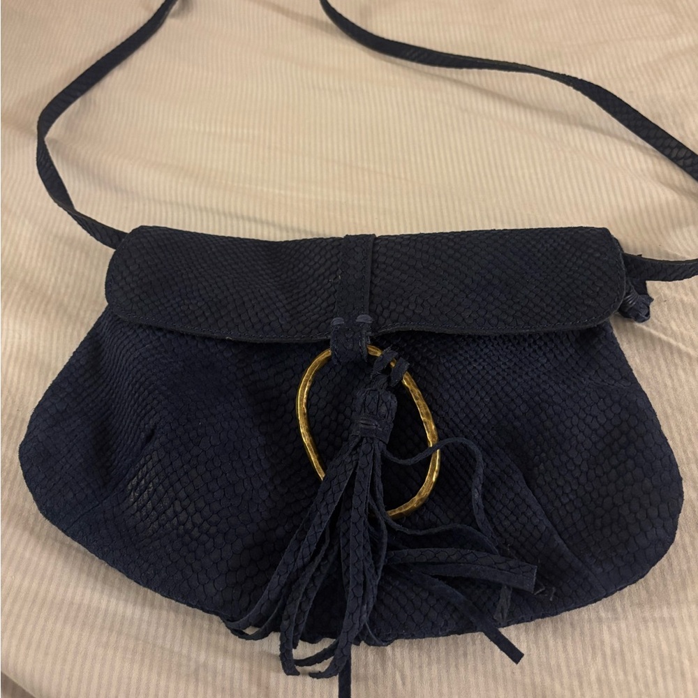 “Lucky Brand boho suede crossbody tassel bag - Measurements added to pictures